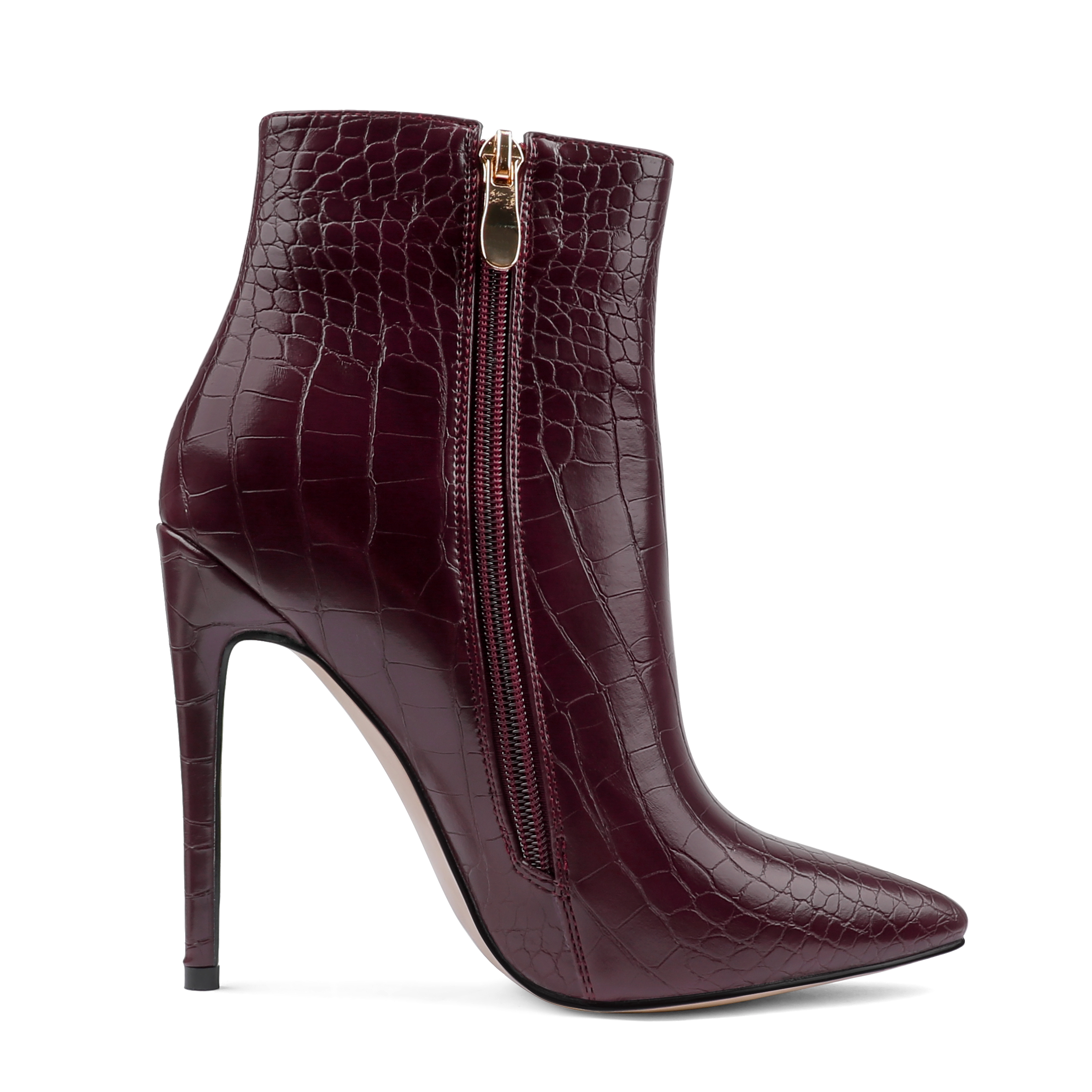 120mm Women's Ankle Boots Closed Pointed Toe Stilettos Autumn Dress Booties-MERUMOTE