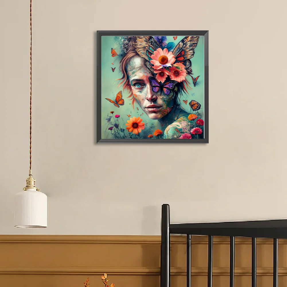 Diamond Painting - Full Round Drill - Flower Girl(Canvas|40*40cm)