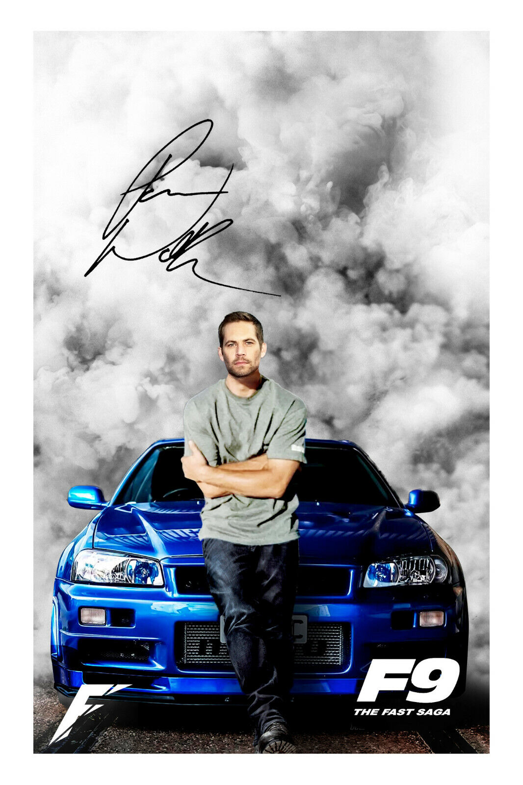 Paul Walker Fast & Furious 9 Signed A4 Photo Poster painting Print Autograph