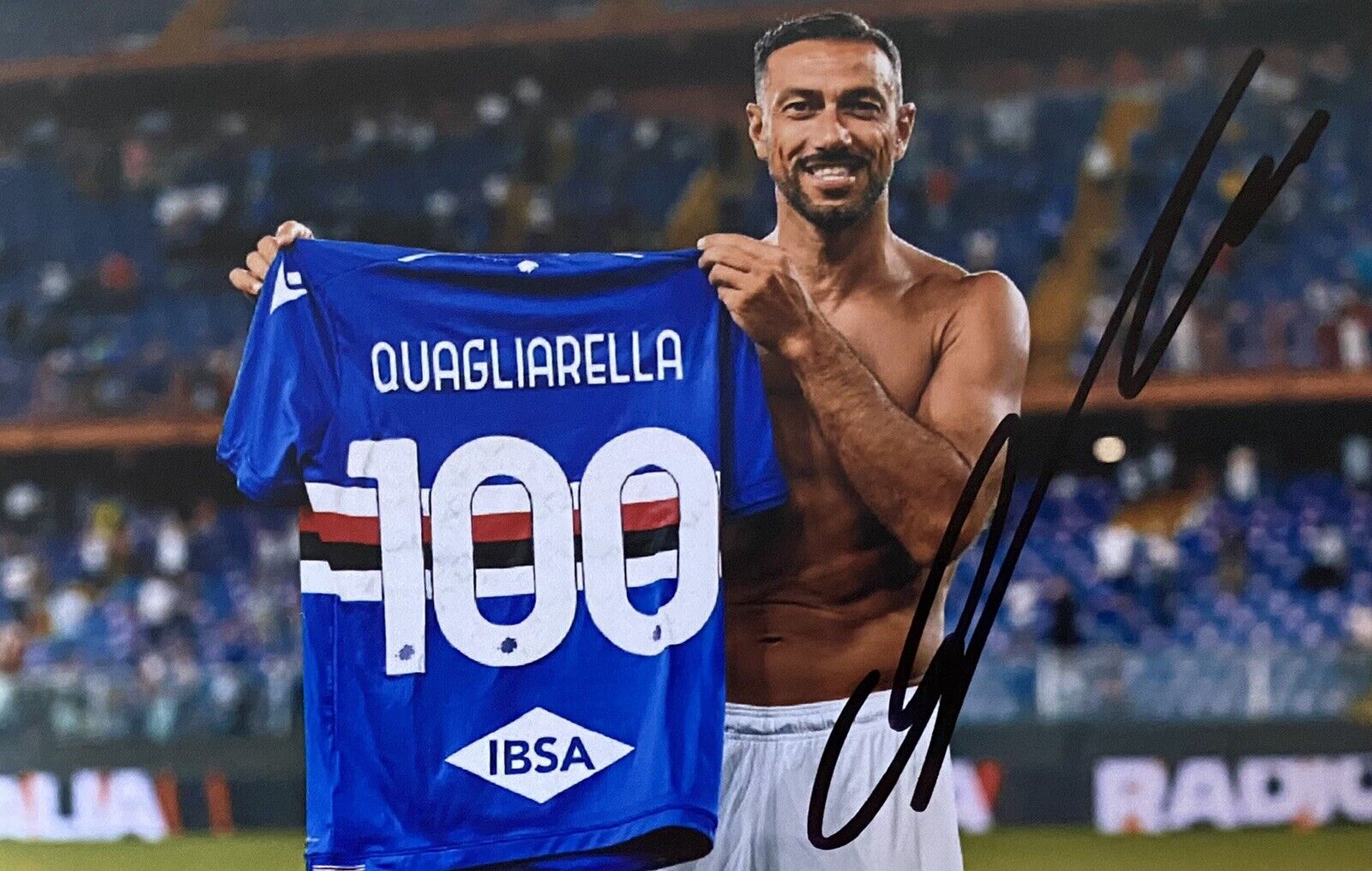 Fabio Quagliarella Genuine Hand Signed Sampdoria 6X4 Photo Poster painting, Exact Proof