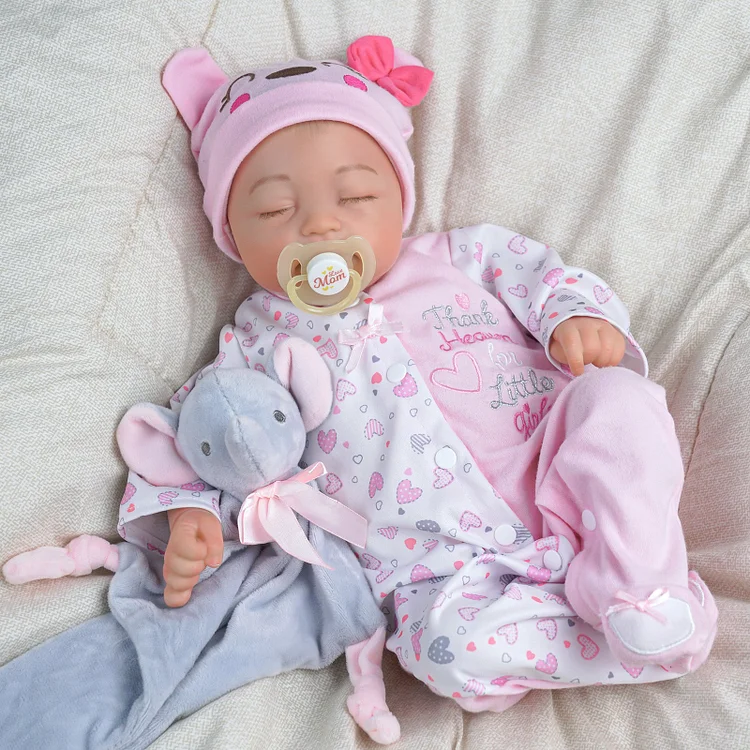 Babeside Connie 20'' Realistic Reborn Girl Baby Doll Sleeping Pink Lovely Hearts Sweet