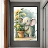 >SALE<Full Embroidery Cotton Thread 11CT Printed Elephant Cross Stitch Kit 40x60cm
