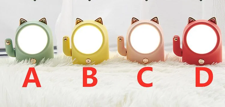 4 Colors Kawaii Modern Lucky Cat Night Lamp SS2095