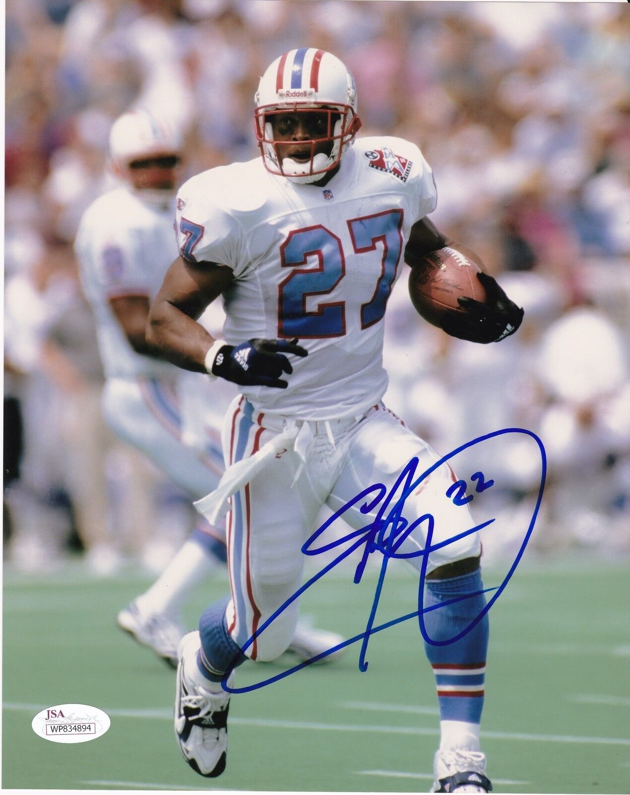 EDDIE GEORGE HOUSTON OILERS JSA AUTHENTICATED SIGNED 8x10