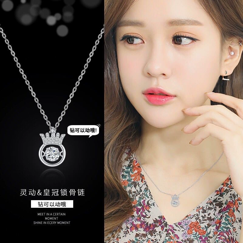 Crown Zirconia Necklace (movable)