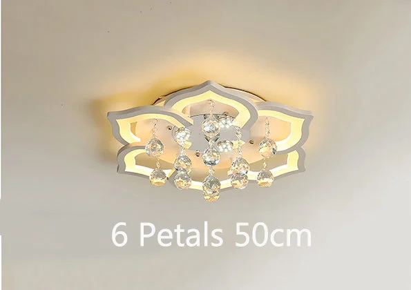 Crystal Led Acrylic Ceiling Light Dining/Living Room Bedroom Flower Crystal Luminaire Vintage Luxury Elegant Bluetooth