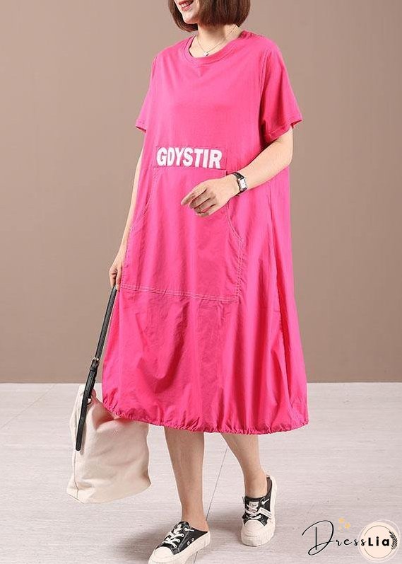 Style Black Pockets Patchwork Graphic Summer Cotton Party Dresses Short Sleeve