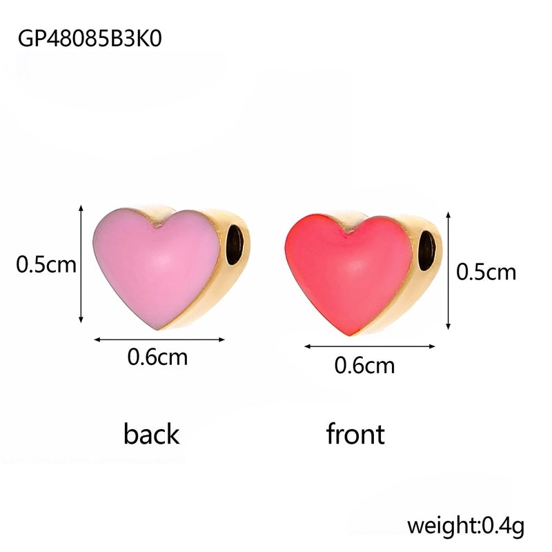 1 Piece 6 * 5mm Titanium Steel Heart Shape Polished Jewelry Accessories