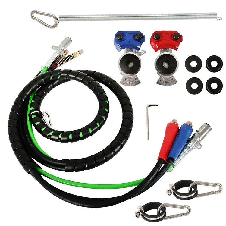 Silscvtt 12FT 3-in-1 Wrap Set Air Line Hose Assemblies Replacement for Semi Truck Tractor Trailer