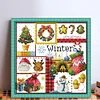 >SALE<Embroidery Cotton Thread 16CT Printed Four Seasons of Winter Cross Stitch24x24cm