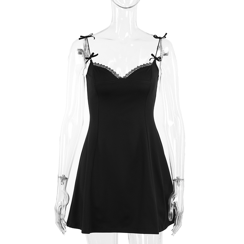 Y2k Gothic Black Sexy Corset Summer Dress Women Streetwear Backless Sleeveless Lolita Mini Dress Elegant Party Club Dresses