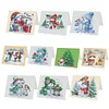 (US Local)Diamond Art Greeting Cards Congratulations Cards & Gifts (10pcs Winter Snowman)
