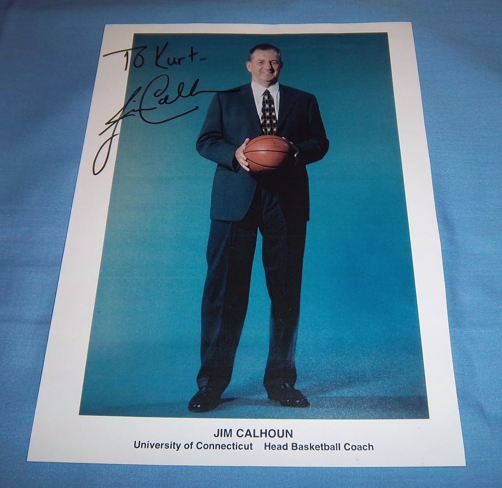 Connecticut UConn Coach Jim Calhoun Signed Autographed 8x11 Photo Poster painting