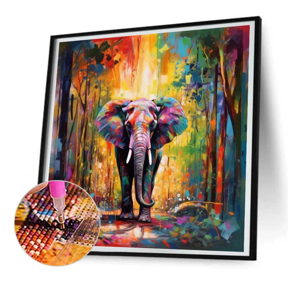 Diamond Painting - Full Round Drill - Elephant(Canvas|30*30cm)