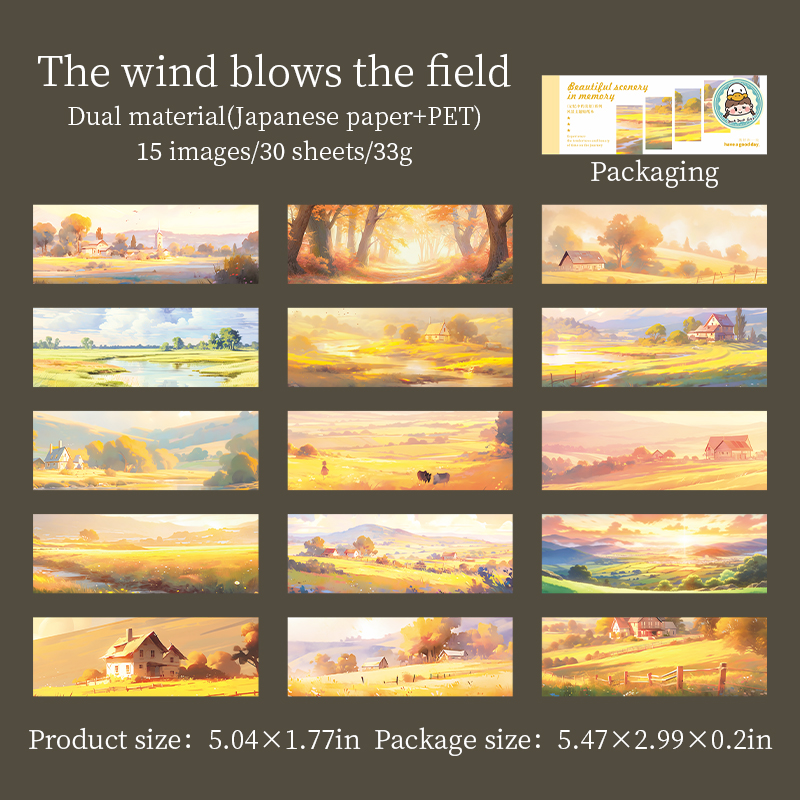 Sticker Book - Beautiful Scenery in Memory Series Dreamy Flower Landscape 