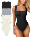 👑Thread Square Neck Jumpsuit Sleeveless Slim Fit Summer Shapewear⏰Promotion 49% OFF Limited Time✨