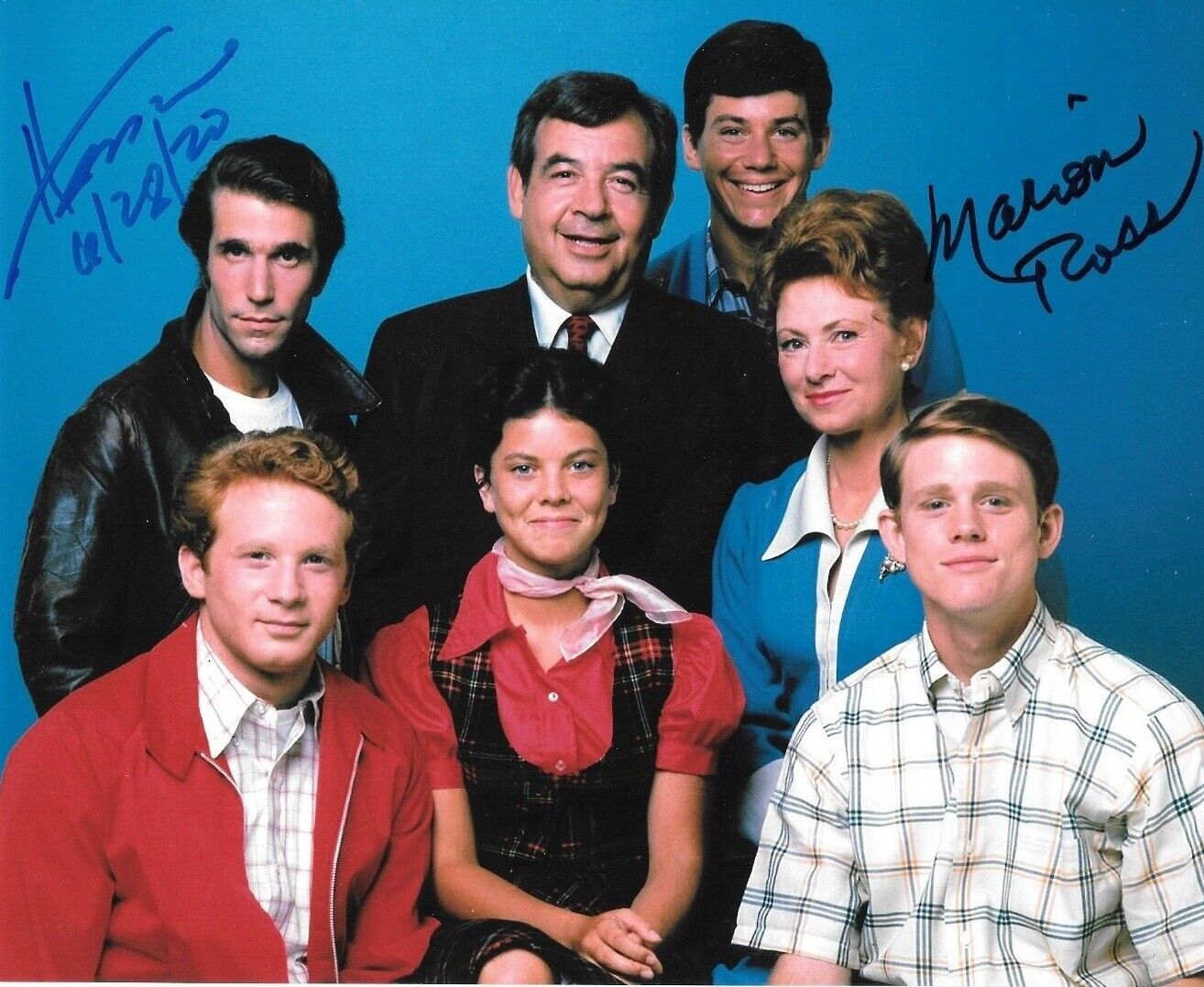 * HENRY WINKLER & MARION ROSS * signed 8x10 Photo Poster painting * HAPPY DAYS * COA * 3