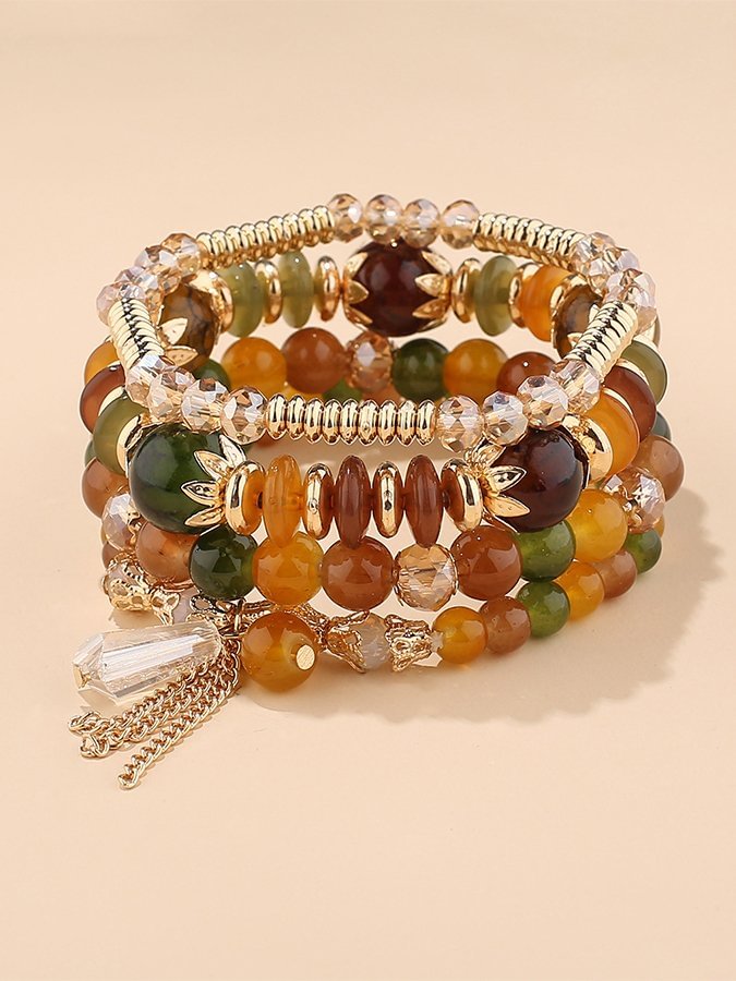 Women's Bohemian Crystal Beaded multi-layer Bracelet