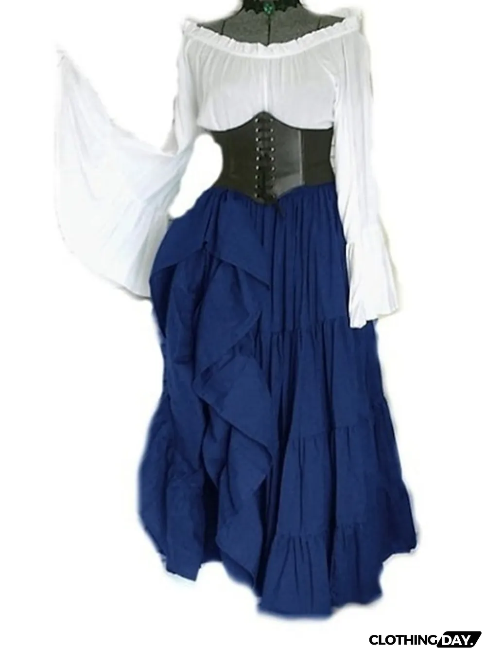 Women\u2018s Halloween Dress Party Dress Retro Classic Vintage Dress Long Dress Maxi Dress Outdoor Ruched Patchwork Color Block Crew Neck Long Sleeve Loose Fit Spring Fall claret Deep Purple