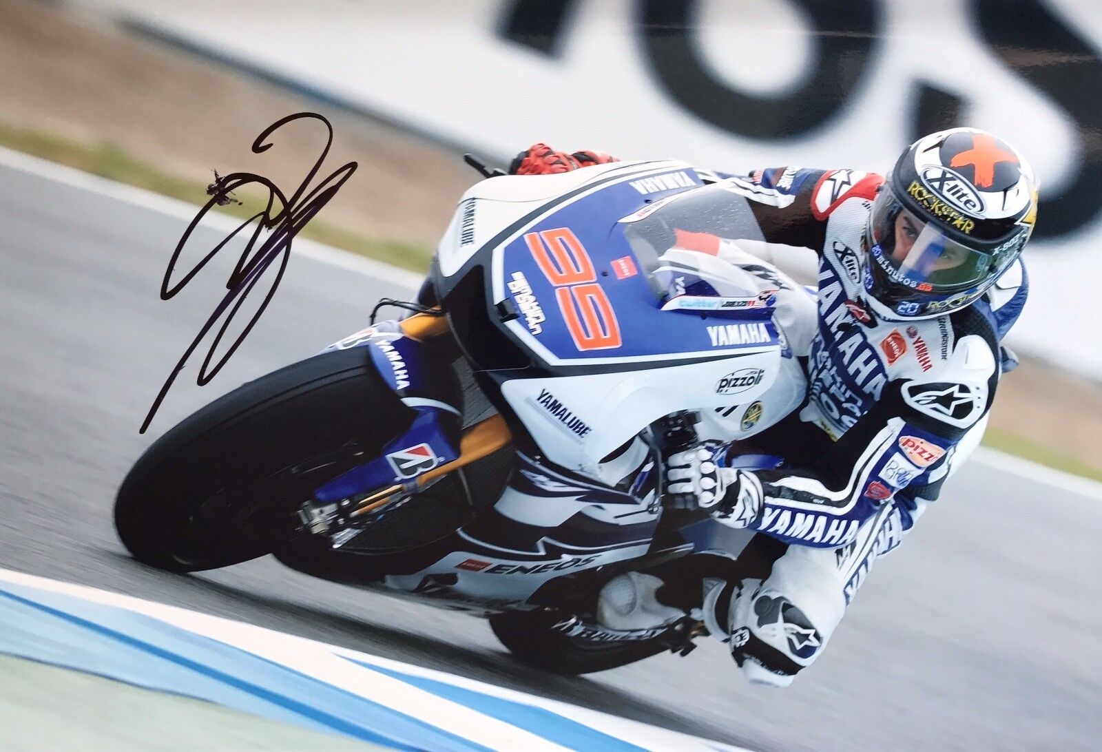 Jorge Lorenzo Hand Signed Yamaha 18x12 Photo Poster painting MotoGP 2.