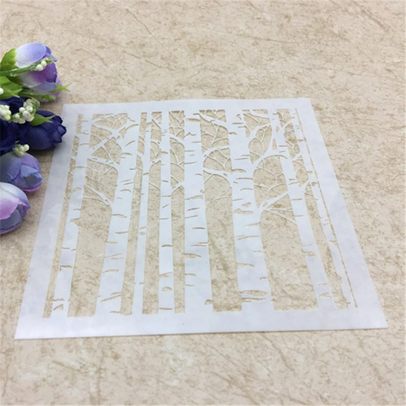 1 Sheet White birch Layering Stencils for DIY Scrapbooking/photo album Decorative Embossing DIY Paper Cards Crafts