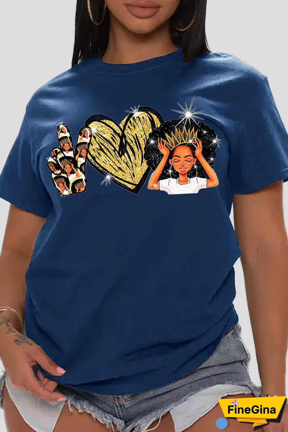 White Street Vintage Print Patchwork O Neck T-Shirts