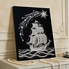 DIY Pearl Painting Boat for Home Wall Decor with Frame(40x30cm)