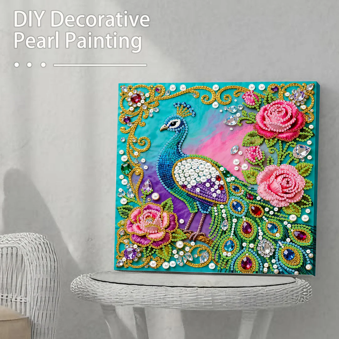 Peacock Art Diamond Painting Kit for Adults Home Decor 25x25cm With Frame