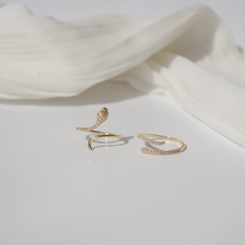 Copper Snake Open Rings