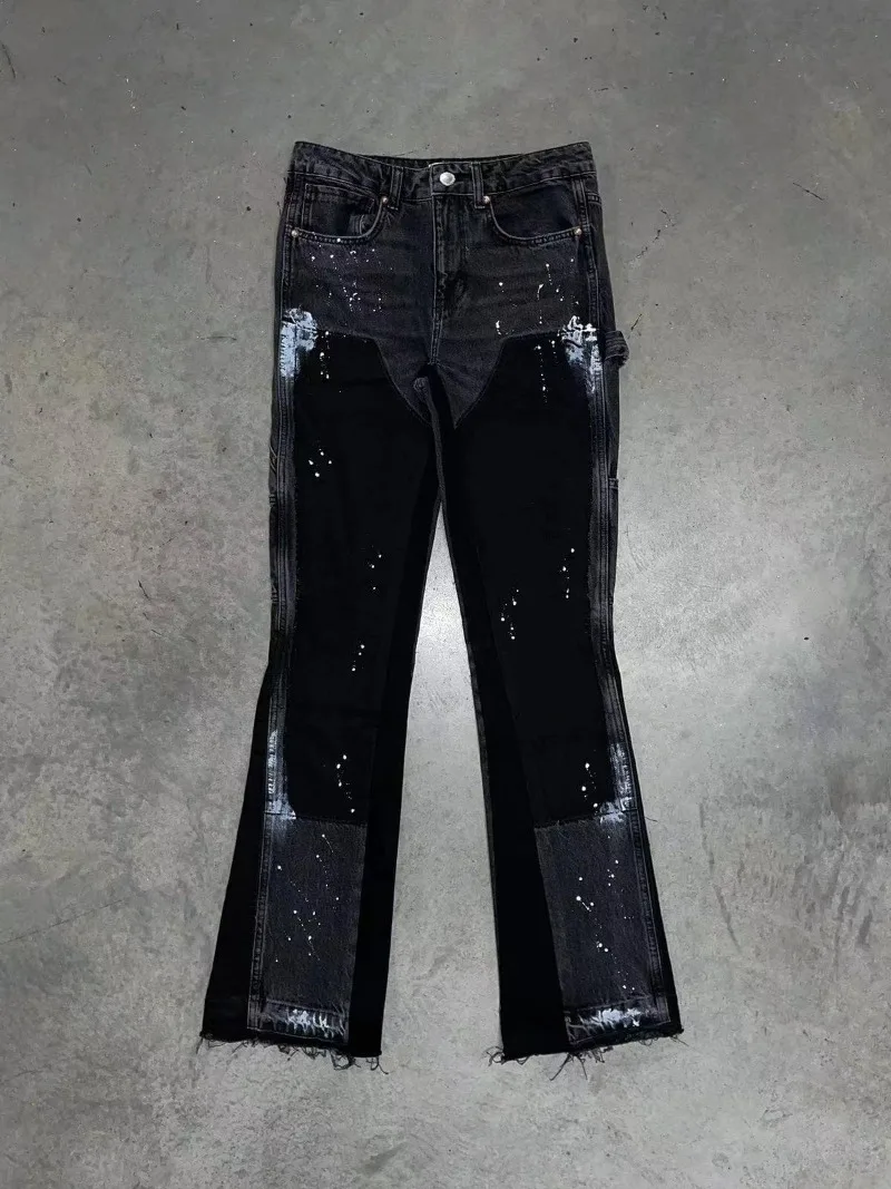 2025 New Y2k punk High Street original trend micro horn skinny jeans Men's pants Biker rock style low-rise fashion stretch pants