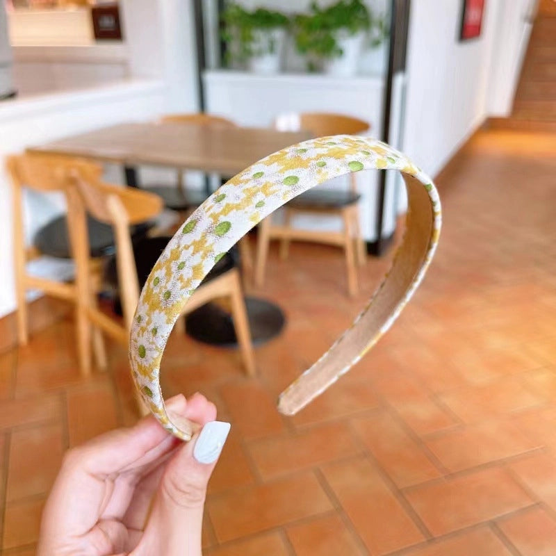 Retro Minimalist Women’s Solid Color Flower Cloth Hair Band