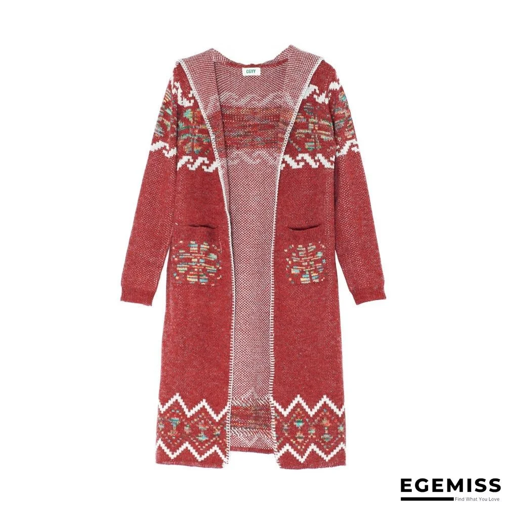 Bohemian National Style Cardigan Sweater Color Thread Knitting Flower Sweater | EGEMISS