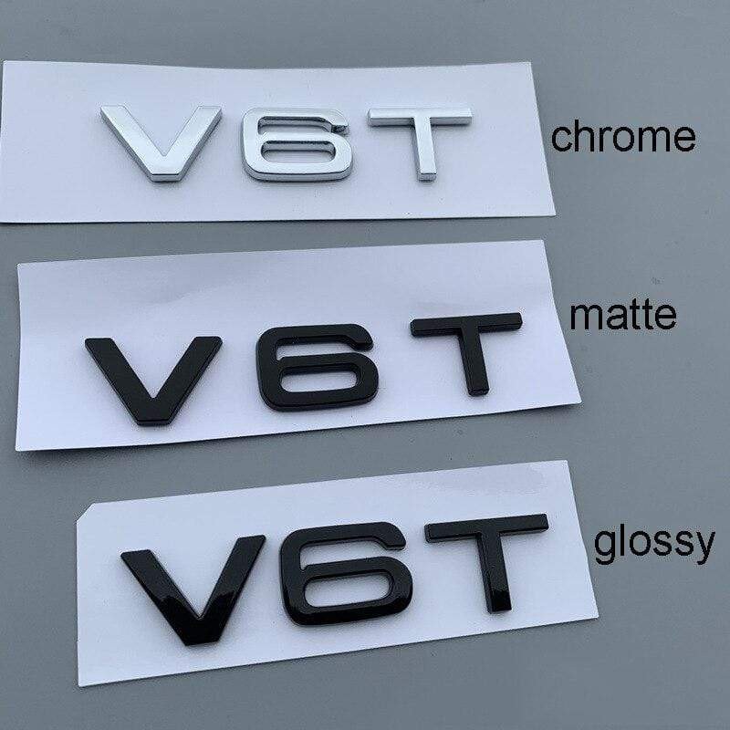 2Pcs V6T V8T V10 W12  Emblem for Audi A4L A5 A6L A7 A8L TT RS7 SQ5 Car Styling Fender Side Rear Trunk Badge Sticker voiturehub dxncar