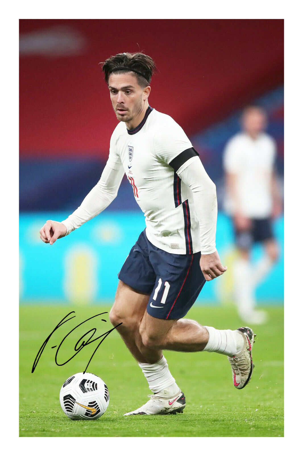 Jack Grealish England Euro 2020 Signed A4 Photo Poster painting Print 2021