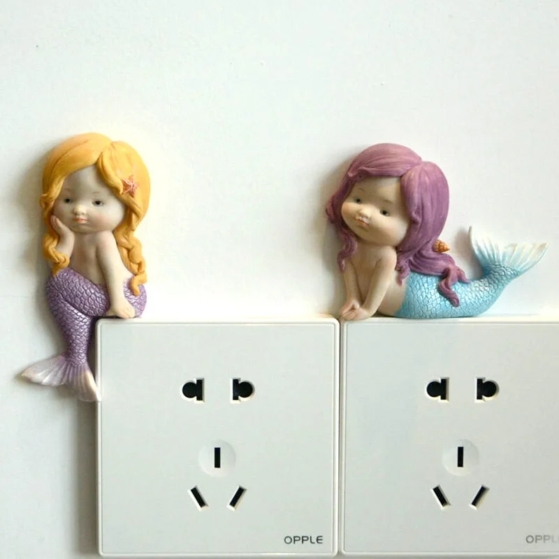 Cute Piggy Frog Cat Switch Stickers Refrigerator Magnet Sticker Room Decor Resin Animal Switch Cover House Wall Decoration