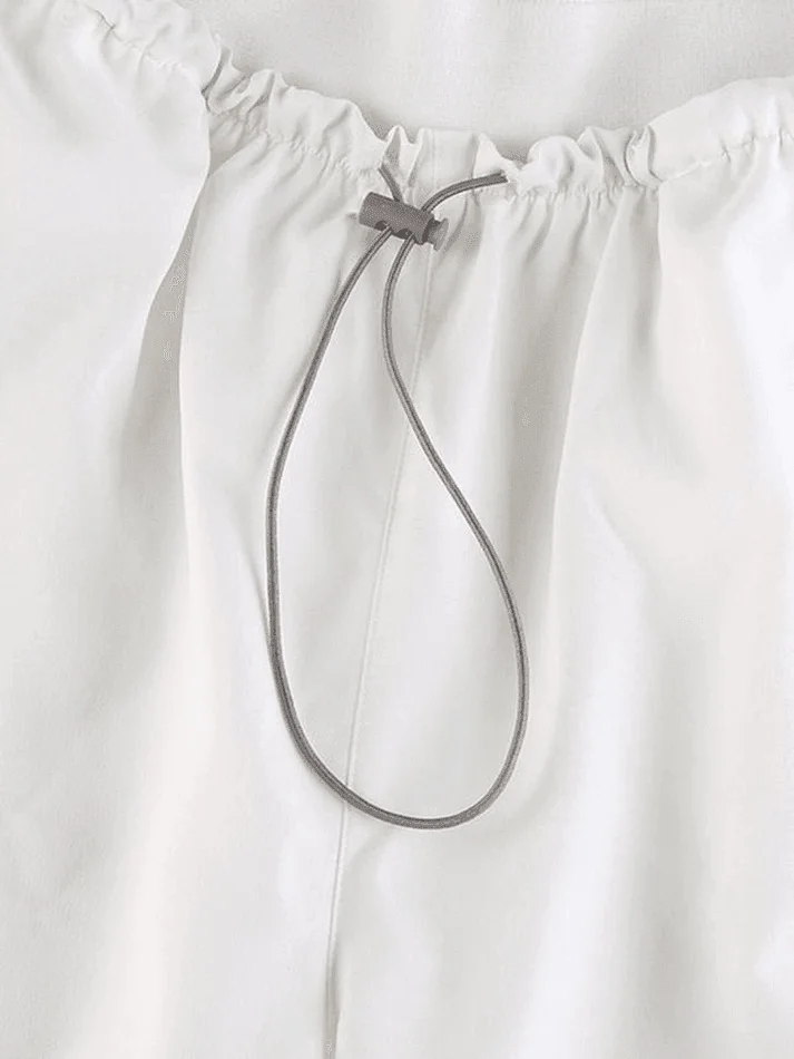 Brownm Hip Hop Pintuck Detail Baggy Parachute Pants