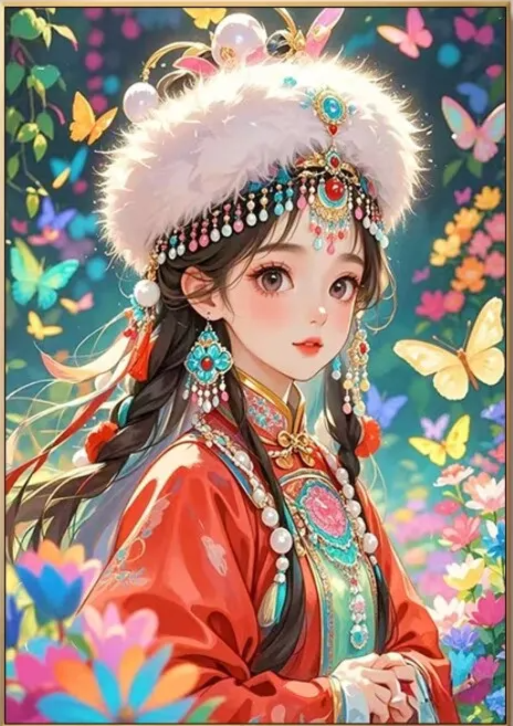 Fantasy Girl 11CT/14CT Stamped Cross Stitch 40*55CM