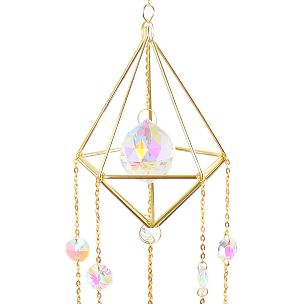 Crystal Windchimes Ornament Lighting Ball Home Hanging Pendant Decor (E)