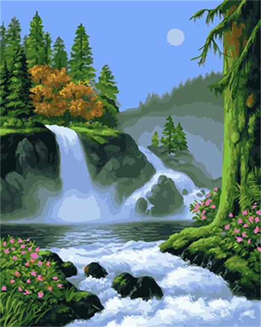 

Rainbow Waterfall – Paint By Numbers - 40*50CM, 501 Original