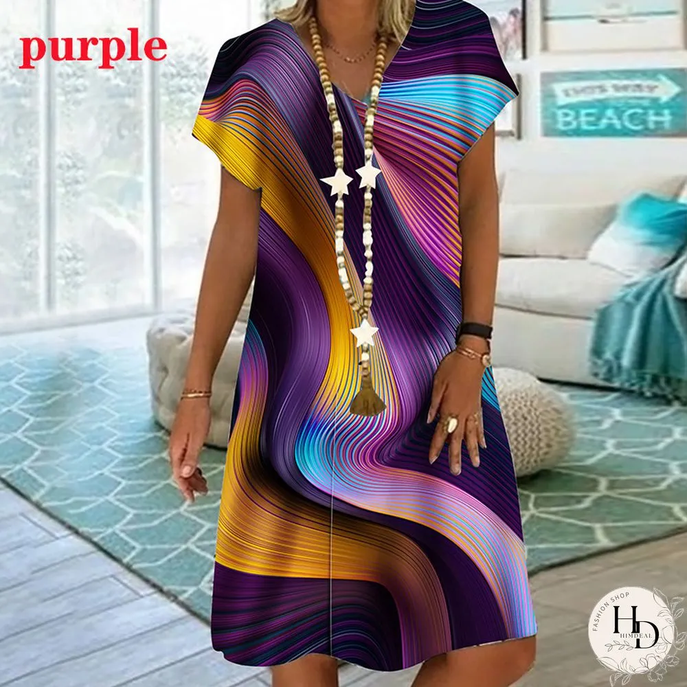 Women New Sexy Mini Dresses Ladies Print Plus Size Party Summer V-neck XS-8XL Female Dress