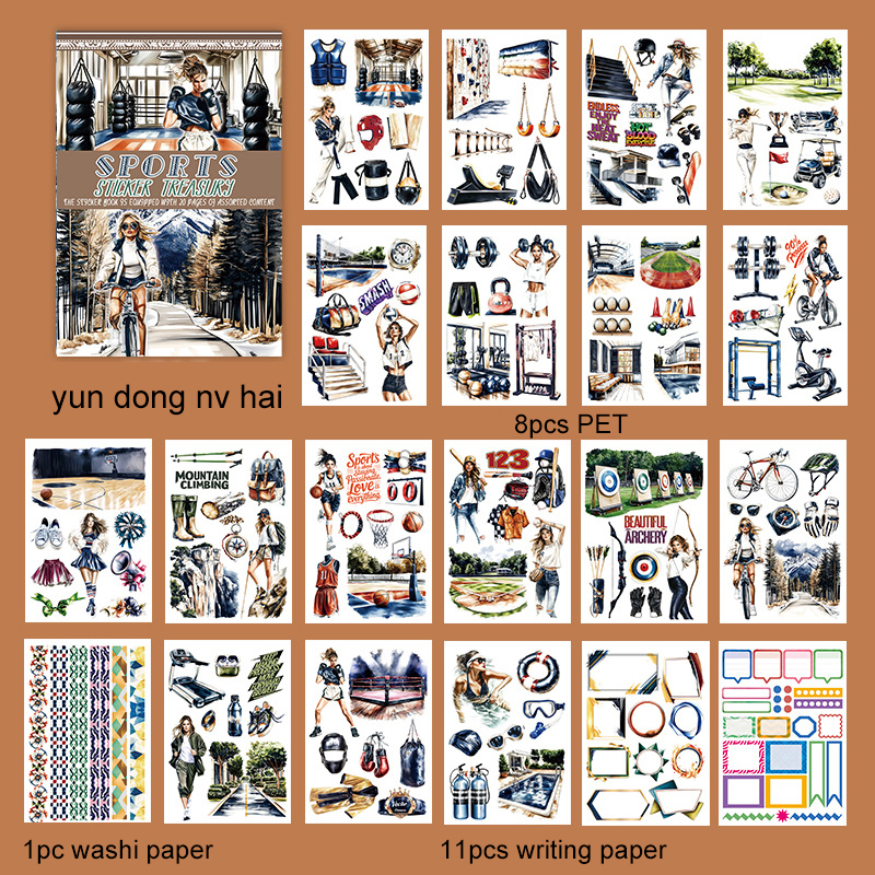 Sticker Book - Vintage Dark Character Flower Castle Landscaping 