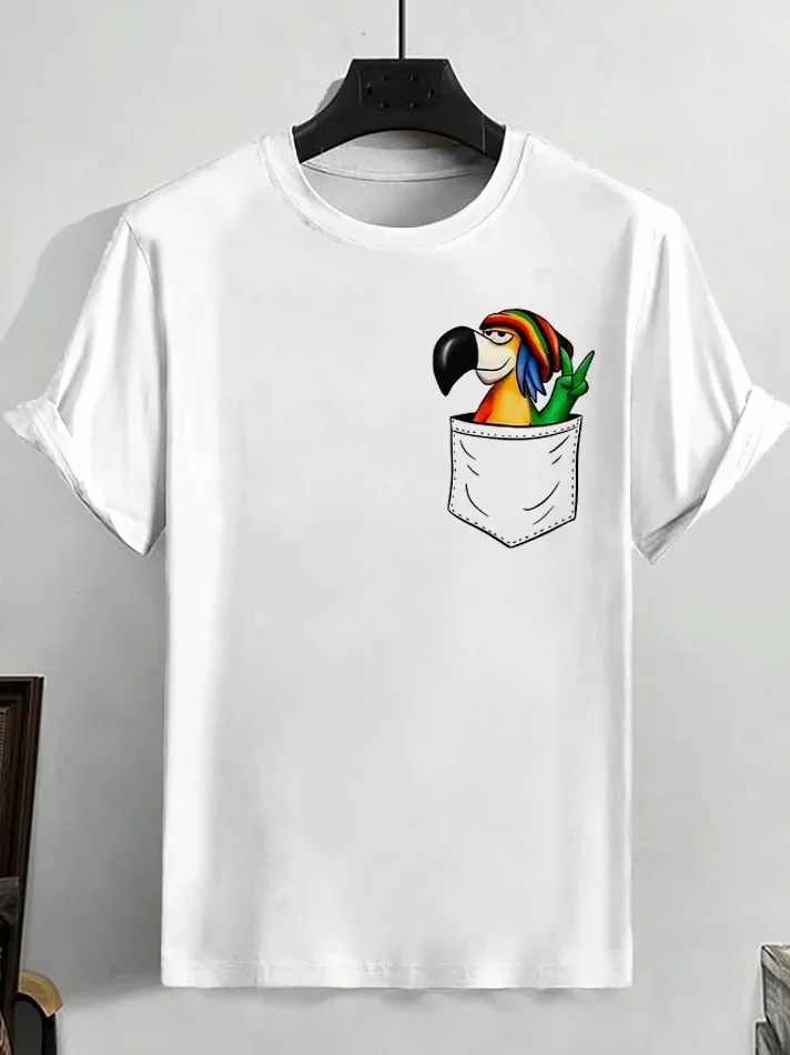 Men's Toucan Rainbow Print Casual T-Shirt