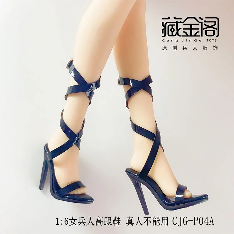 CJG-P04 1/6 Female strapping high-heeled sandals suit for gluing plain body Clothing accessories-aliexpress
