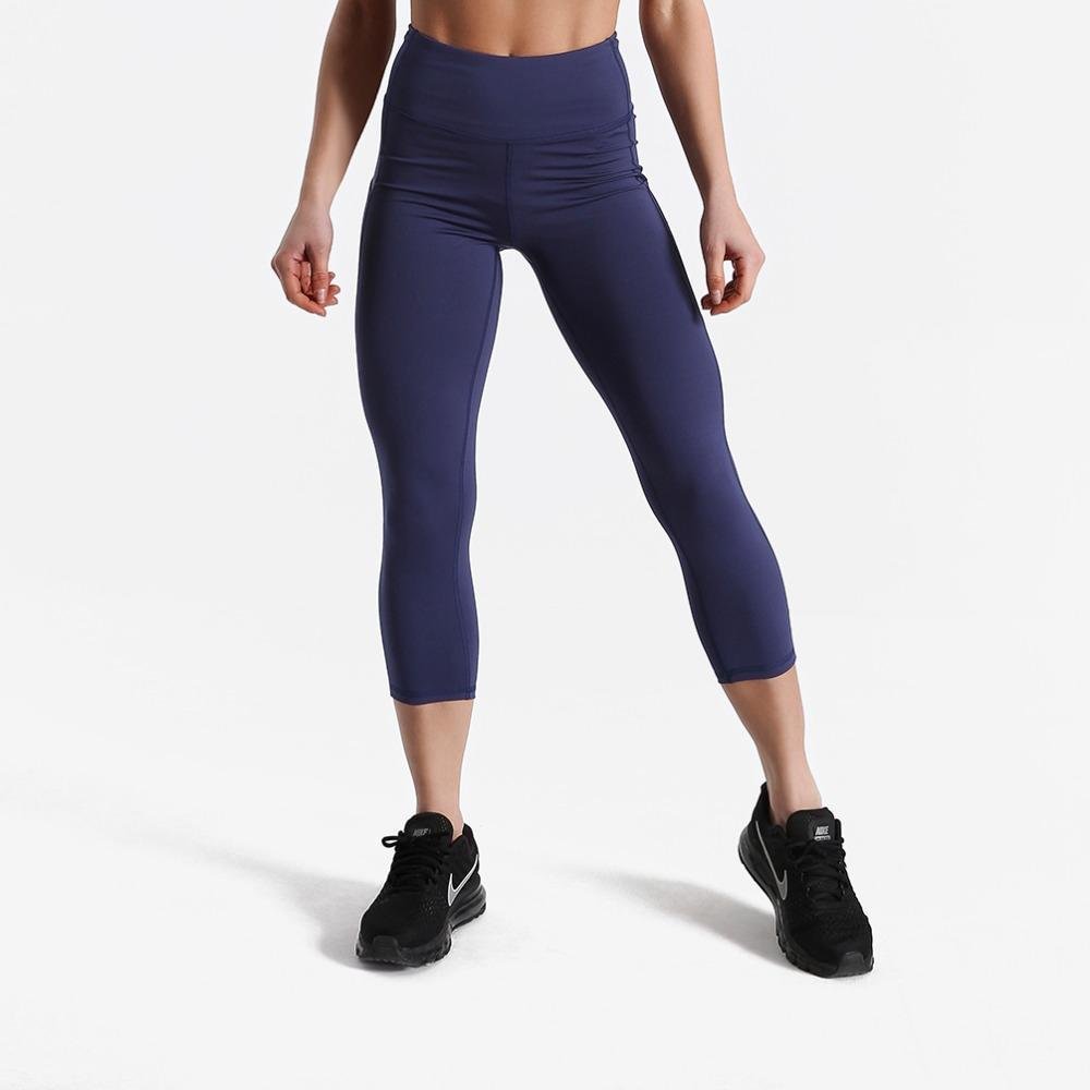 Fitness workout capri pants with pockets - Breeze blue - Squat proof - High waist - XS/XL-elleschic