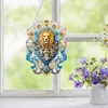 DIY Golden Lion Diamond Painting Acrylic Hanging Pendant for Home Decor