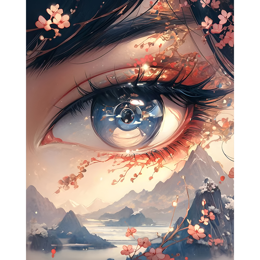 Beautiful Eyes 40*50cm(canvas) full round drill diamond painting