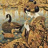 Geisha Girl Special Shaped 5D DIY Partial Drill Diamond Painting Kits for Adults Home Wall Decor Crystal Diamond Art 30x30cm