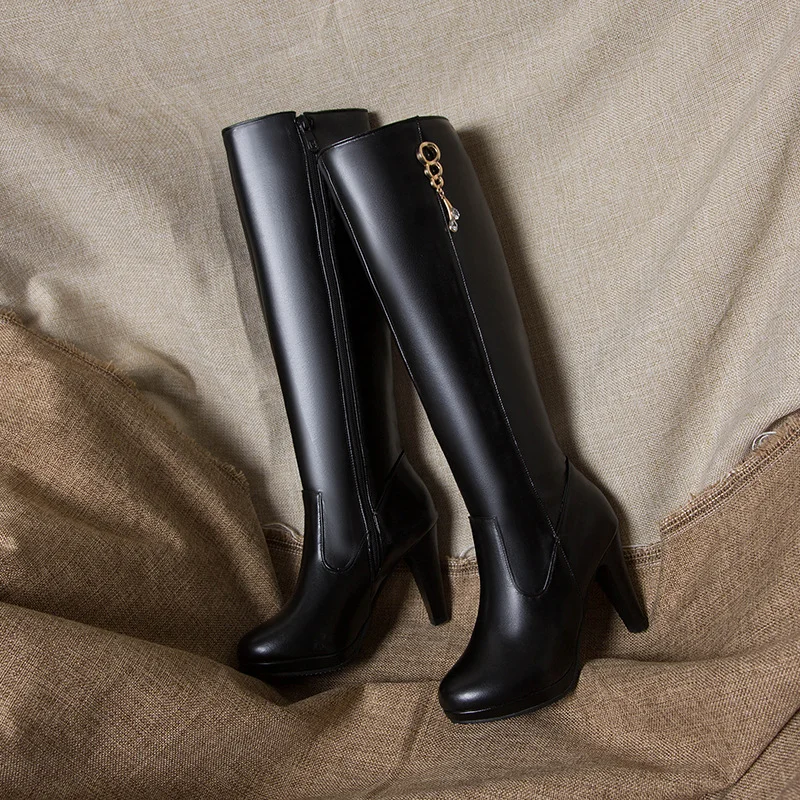 Women's Round Toe High-heeled Boots-PABIUYOU- Women's Fashion Leader