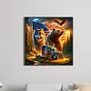 American Flag Wolf-Full Round Diamond Painting 40*40CM