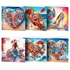 (US Only)6PCS DIY Heart Flower Diamond Art Greeting Cards Congratulations Cards & Gifts